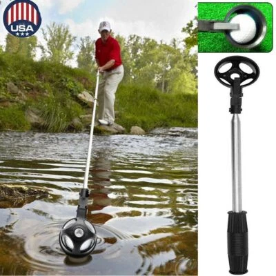 Golf Ball Retractable Telescopic Retriever Pick Up Steel Saver Shaft Tool Scoop - Image 1 of 4