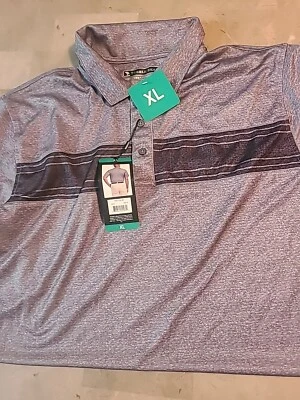 NWT Men's Pebble Beach XLarge Gray Dry-Luxe Performance Polo Style Golf Shirt - Image 1 of 2
