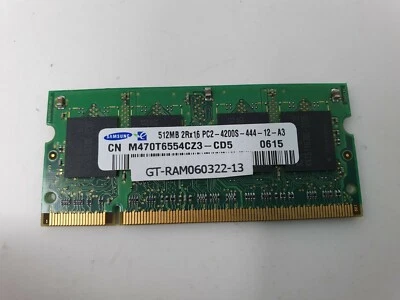 Samsung DDR2 RAM PC2-4200S 512MB M470T6554CZ3-CD5 Laptop Memory Fully Working - Image 1 of 4