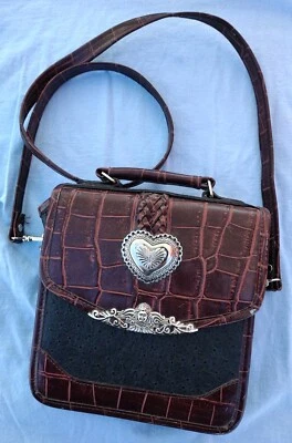 Брайтон женщин мини портфель через плечо с карты слоты коричневый черный серебряный сумочки - Изображение 1 из 4