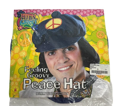 Rubies Feeling Groovy Peace Hat Costume Peace Hippie Peace Hat NEW Adult One 60s - Image 1 of 4