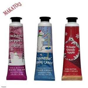 Bath & Body Works Hand Cream Twisted Peppermint Apple & Swirl Candy 3Pc Bundle - Picture 1 of 3