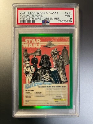 2021 Topps Star Wars Galaxy - Villain Action Figures Green /99 PSA9 #V-11 - Image 1 of 2