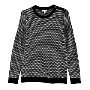 Charter Club, Gray with Black, Lightweight Waffle Knit Pullover Sweater, size XL - Picture 1 of 3