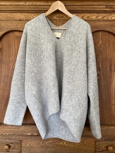 Lauren Manoogian 2 M L Doubleface Alpaka Wolle Grau Pullover V Ausschnitt - Bild 1 von 9
