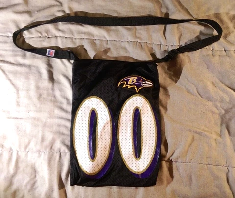 NFL Pro-FAN-ity Black & Purple BALTIMORE RAVENS Jersey Tote Bag 10" x 14" Cover