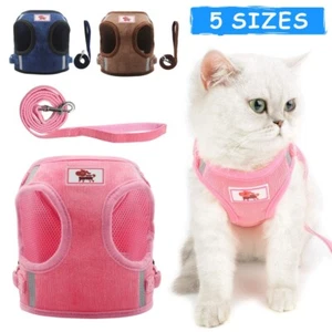 Pet Dog Harness Leash Set Breathable Corduroy Dog Clothes for Small Dogs Harness - Picture 1 of 17