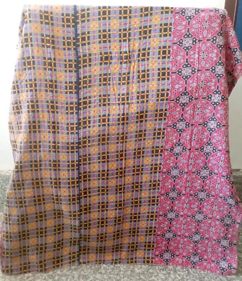 Edredón Kantha vintage indio reversible ropa de cama manta de algodón hecha a mano Foto 1 de 2