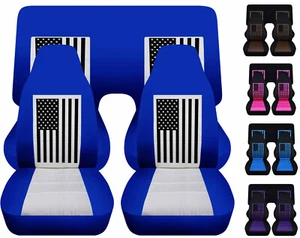 Fundas de bandera americana para cubreasientos delanteros y traseros Chevy Camaro 1970-2002 - Imagen 1 de 6