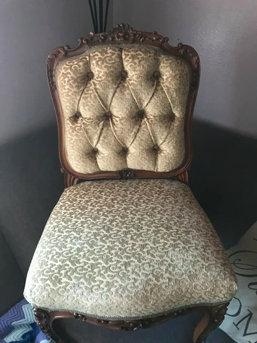 Walnut Carved Desk Chair / Sidechair Cover