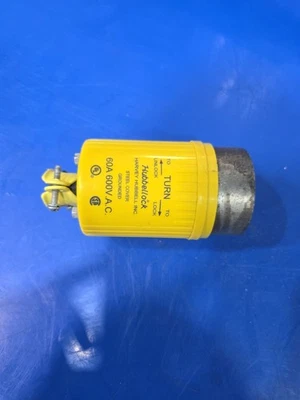 Hubbell HBL26419 60A 600V 3 Pole 4 Wire Power Plug - (works W/ Hbl26418) - Image 1 of 4
