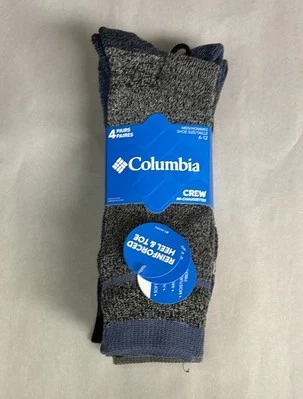 Nuevos calcetines Columbia para hombre 4 pares de calcetines azules y grises ropa deportiva informal Foto 1 de 4