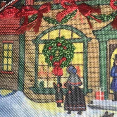 The Creative Circle, Russell D Bushee Christmas Cross-stitch, Completed & Framed - Image 1 of 4