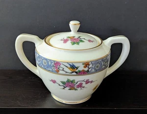 Vintage Lenox Ming Vögel P16 Fine China 1917-1963 alte Zuckerdose mit Sahnedeckel & Deckel - Bild 1 von 18