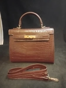 Damen Umhängetasche Schultertasche Abendtasche Krokodilleder Crossbody Schnalle Clutch - Bild 1 von 8