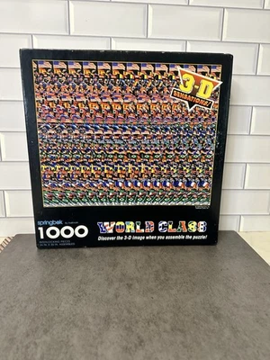 Vtg Puzzle 3D Sensations World Class 1000 Pieces 1994 Springbok Flags - Image 1 of 4