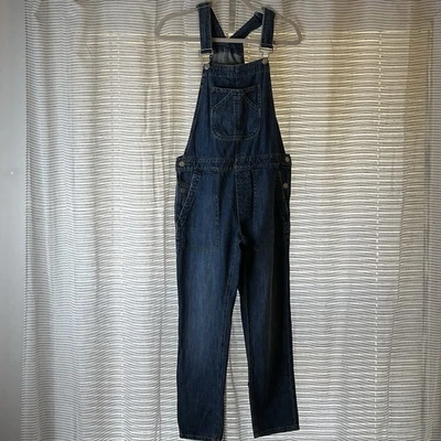 Gap Women’s Size XS Denim Crop Slouch Medium Indigo Overalls Adjustable Straps - Image 1 of 4