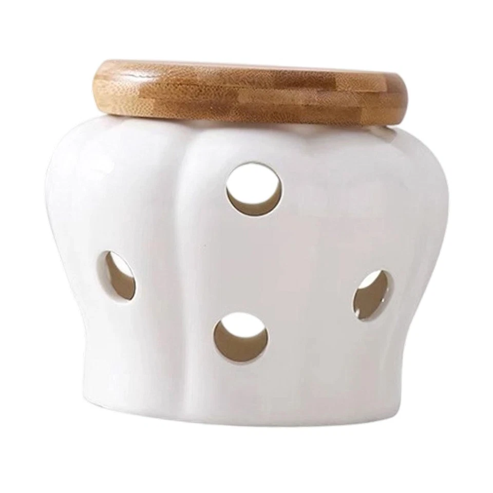 Bote de porcelana con forma de calabaza guardián de ajo para hogar restaurante apartamento Foto 1 de 4