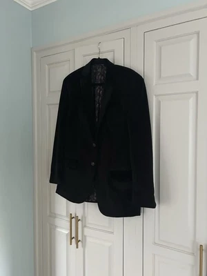 Ralph Lauren Chaps Men's Black Velvet Blazer Suit Jacket Size 40R - Image 1 of 4