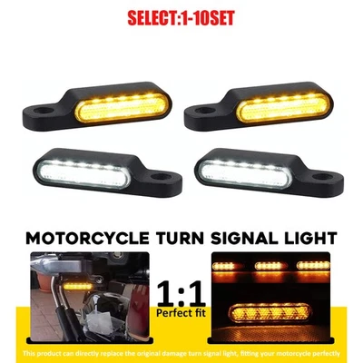 Luz intermitente LED de manillar de motocicleta blanco ámbar 12V 4-40 Foto 1 de 4