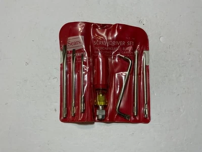 Новый из старых запасов винтажный набор из 6 отверток Sears Companion со сменными лезвиями 4181 США - Изображение 1 из 4