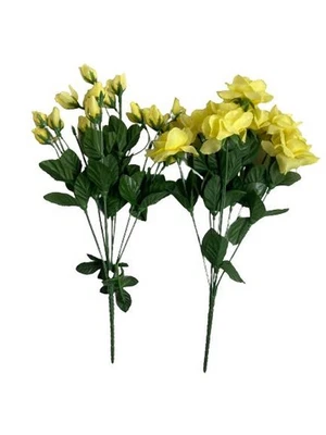Лот из 2 бледно-желтых букетов искусственных роз для домашнего декора - Изображение 1 из 4