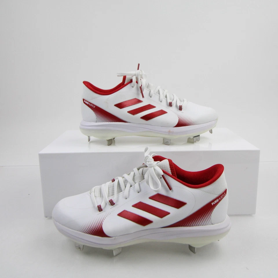 Botín de softbol Adidas para mujer blanco/rojo usado Foto 1 de 1