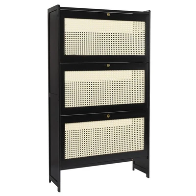 Zapatero de 3 niveles, organizador de almacenamiento de zapatos, zapatero con cajones abatibles Foto 1 de 4