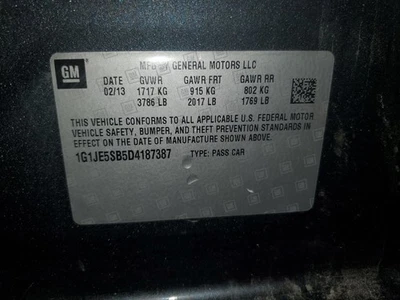 Motor soplador HVAC usado se adapta a: Chevrolet Sonic Grade A 2013 Foto 1 de 4