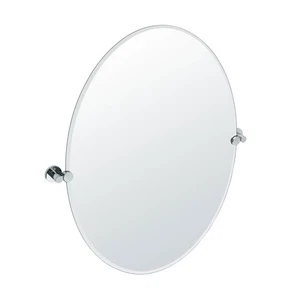 Gatco 4689LG Channel 24" W x 32" H Oval Frameless Bathroom Wall - Chrome - Picture 1 of 1