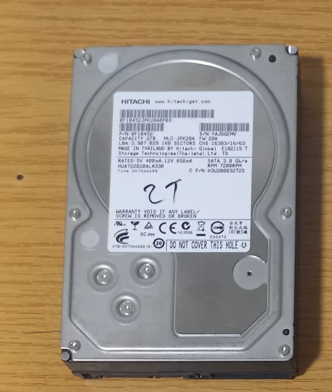 Hard Disk ENTERPRISE server NUOVO Hitachi Ultrastar 2 TB HUA722020ALA330 7200 - Immagine 1 di 1