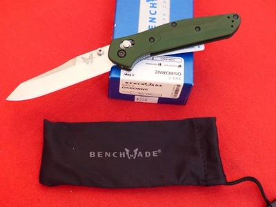 Faca de cetim Benchmade 940 Osborne verde alumínio 3,4" S30V - Imagem 1 de 4