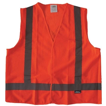 Condor 491R81 Safety Vest, Orange/Red, X-L, Hook-And-Loop - Image 1 of 1