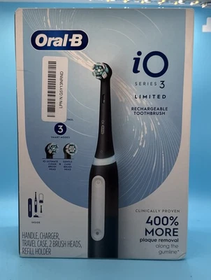Oral B iO Series 3 Limited Rechargeable Toothbrush Matte Black New - Image 1 of 4