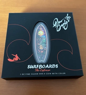1 oz Plata 999.9 Tabla Surf The Enforcer En Embalaje Original. Número 2931/3000 - Imagen 1 de 4