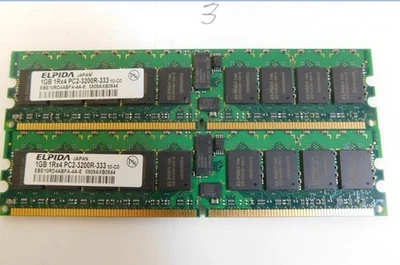 ELPIDA 1GB 1RX4 PC2 3200R-333 - 2 sticks - Image 1 of 2