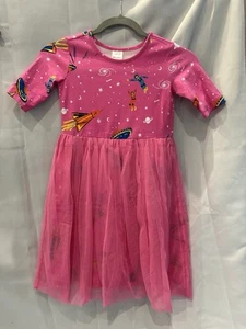Hanna Andersson Make Believe Dress Pink Tulle Rockets size 130 size 8 Years - Picture 1 of 3