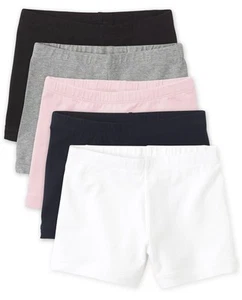 ,Girls,Cartwheel Shorts,Black/Grey/Pink/Tidal/White 5-Pack,Medium - Picture 1 of 1