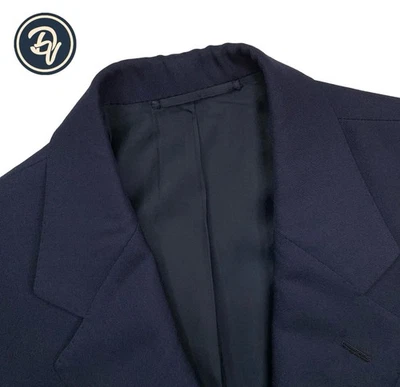 Mens 38 R SULKA 100 % Worsted Cashmere 3/2 Roll Solid Navy Blazer Made Italy - Image 1 of 4
