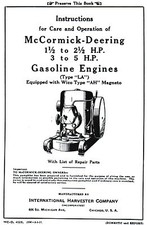 International Ih La Gas Engine Motor 1.5-2.5 & 3-5 hp Wico Ah Mag Book Manual Lb