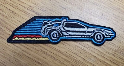 Back To The Future DeLorean Car Flames Patch 3 3/4 inch
