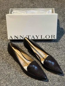 Ann Taylor Poppy Leather Croco Loafer Pump Heels Size 9 w/Box - Free Shipping ! - Picture 1 of 9