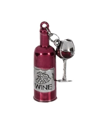 Ganz "Happy Hour Wine"Charm w/Bottle& Wine Glass Pick Red Wine r White Wine Mini - Image 1 of 2