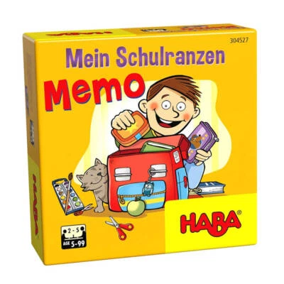 Haba Games My Backpack Memory Game Mein Schulranzen Memo Board Game Ages 5+ - Image 1 of 2