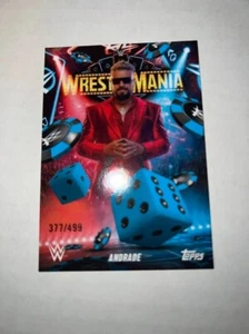 2025 Topps WWE World Wrestlemania 41 esclusivo blu Andrade 377/499 /499 - Foto 1 di 1