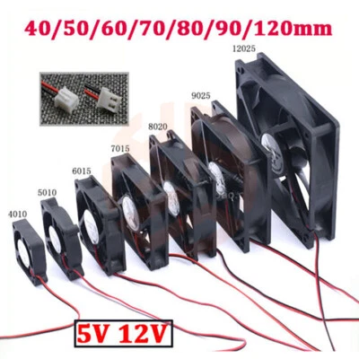 DC Fans 5V~12V PC Computer Cooling Fan Brushless 40mm 50mm 60mm 70mm~120mm - Image 1 of 4
