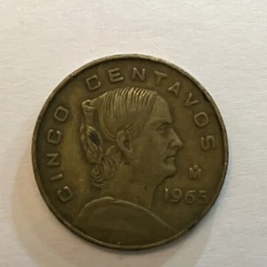 1965 Mexico Cinco Centavos Coin Estados Unidos Mexicanos Coins Money #311 - Picture 1 of 3