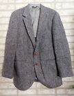 Vtg Harris Tweed Handwoven Scottish Wool Herringbone Sport Coat Blazer Jacket 44
