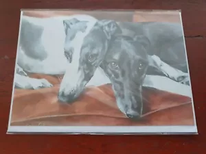 Whippets greetings card Whippet birthday card BLANK dog cards dogs greyhound - Picture 1 of 3