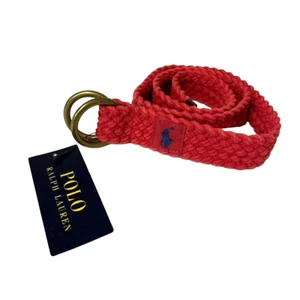 POLO RALPH LAUREN Men Belt Braided Chili Pepper Red 33-35" Waist Medium NWT  $59 - Picture 1 of 9